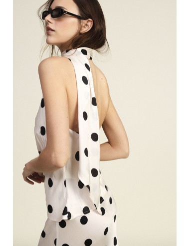 Asymmetrische top met stippen en sjaaltje Dixie