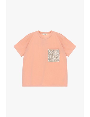 Dixie T-shirt met korte mouwen en paillettenborstzakje