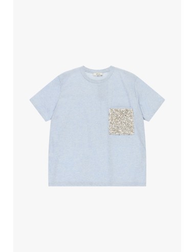 Dixie T-shirt met korte mouwen en paillettenborstzakje