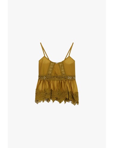 Top met dunne schouderbandjes en kanten details Dixie