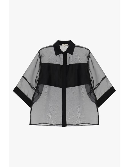 Transparante oversized blouse met driekwartmouwen Dixie