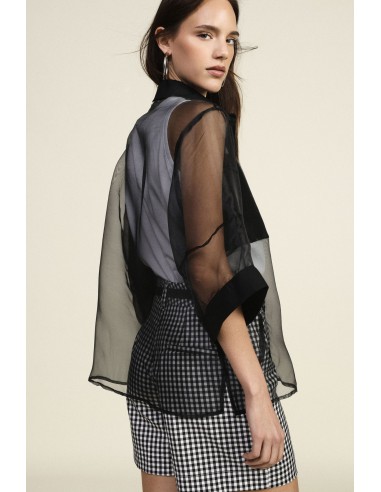 Transparante oversized blouse met driekwartmouwen Dixie