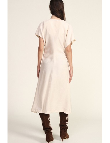 Midi-jurk met zijwaartse drapering en V-hals Dixie