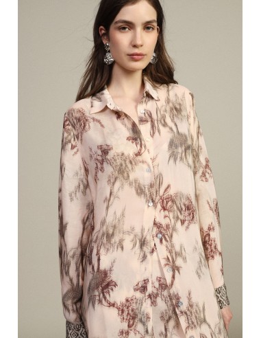 Lange jurk met bloemenprint en knopen aan de voorkant Dixie