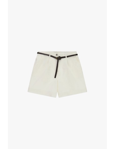 Dixie shorts met normale pasvorm, plooien en smalle tailleband