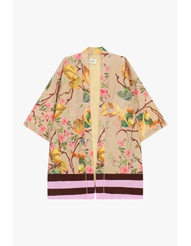 Dixie dusterjas met bloemenmotief en wijde mouwen