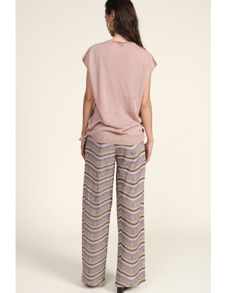 Dixie Palazzo-broek met patroon en wijde pijpen
