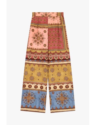 Dixie Palazzo-broek met patchworkprint en wijde pijpen