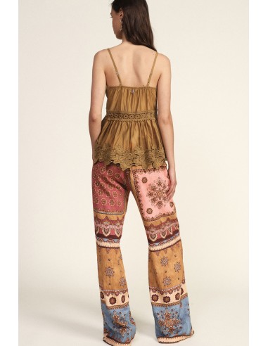 Dixie Palazzo-broek met patchworkprint en wijde pijpen