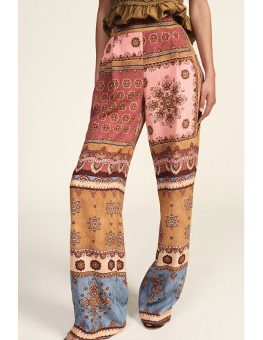Dixie Palazzo-broek met patchworkprint en wijde pijpen