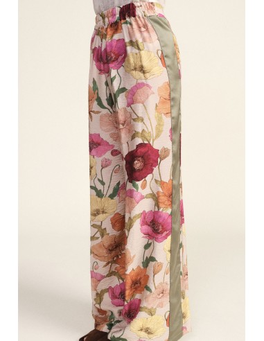 Palazzo-broek met bloemenprint en contrasterende inzetstukken Dixie