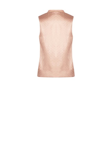Ruimvallende getailleerde blouse van gelamineerd satijn met strasssteentjes Rinascimento