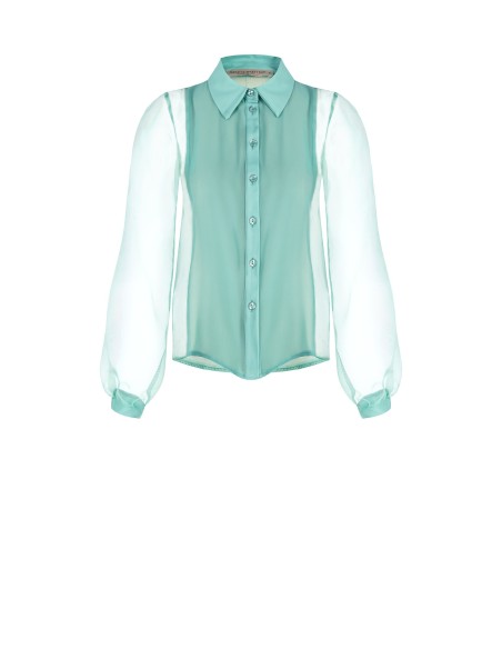 Organza blouse met wijde mouwen van Rinascimento