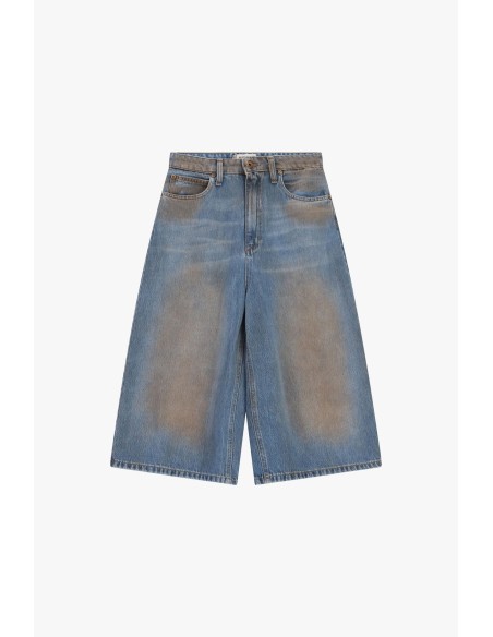 Cropped jeans met vijf zakken en wijde pijpen, alstublieft