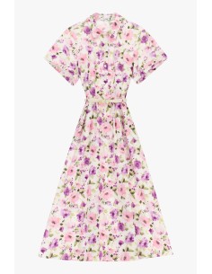 Lange jurk met bloemenprint en riem Please 2