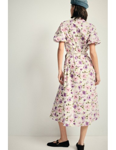 Lange jurk met bloemenprint en riem Please