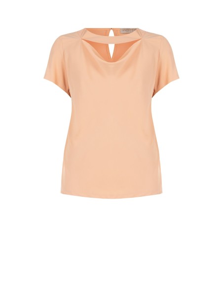 Soepelvallende Curvy-blouse van mat satijn met cut-out Rinascimento Curvy