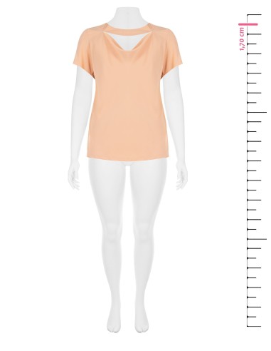 Soepelvallende Curvy-blouse van mat satijn met cut-out Rinascimento Curvy