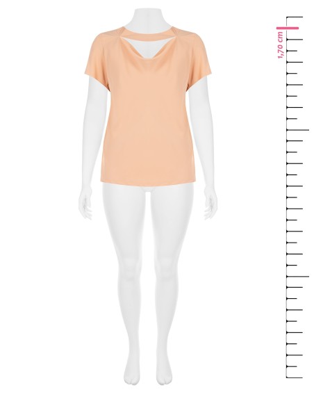 Soepelvallende Curvy-blouse van mat satijn met cut-out Rinascimento Curvy