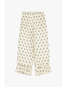 Dixie cropped broek met stippen en volant aan de onderkant