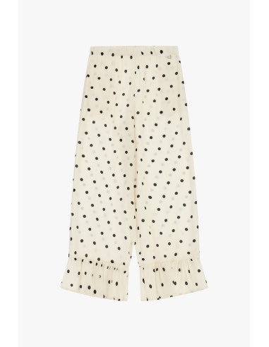 Dixie cropped broek met stippen en volant aan de onderkant