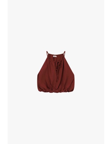 Cropped top met dunne bandjes en gerimpelde onderkant Dixie