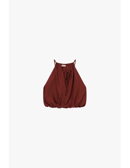 Cropped top met dunne bandjes en gerimpelde onderkant Dixie