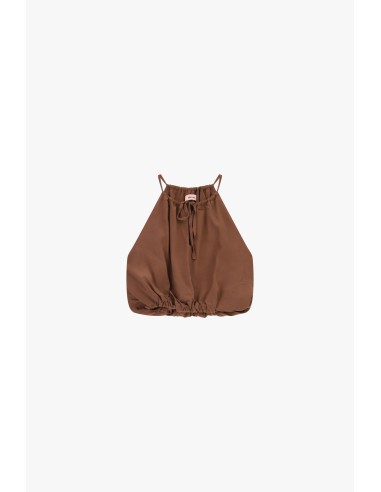 Cropped top met dunne bandjes en gerimpelde onderkant Dixie