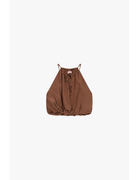 Cropped top met dunne bandjes en gerimpelde onderkant Dixie