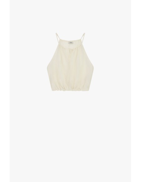 Cropped top met dunne bandjes en gerimpelde onderkant Dixie