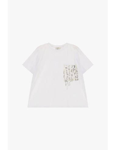 Dixie T-shirt met korte mouwen, borstzak en pailletten