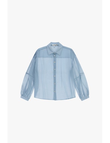 Oversized transparante blouse met klassieke kraag Please