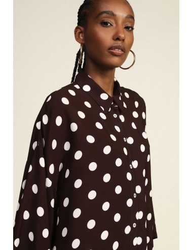 Ruimvallende blouse met stippen en kimonomouwen Dixie