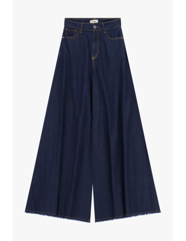 Dixie Palazzo-jeans met rafelige onderkant