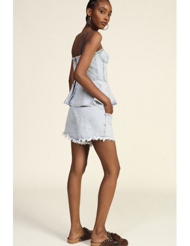 Dixie shorts met hoge taille en rafelrand