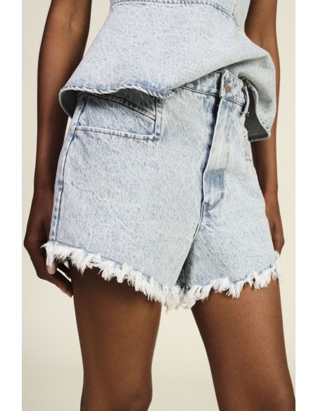 Dixie shorts met hoge taille en rafelrand