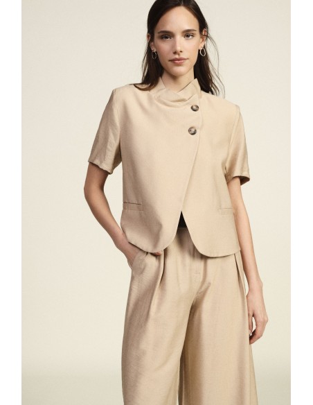 Korte double-breasted blazer met korte mouwen Dixie