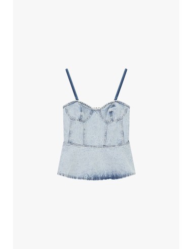 Denim bustiertop met dunne schouderbandjes Dixie