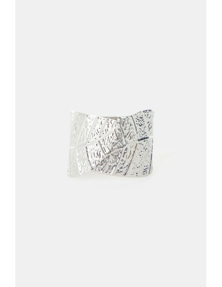 Gegraveerde stijve armband met bladmotief Dixie