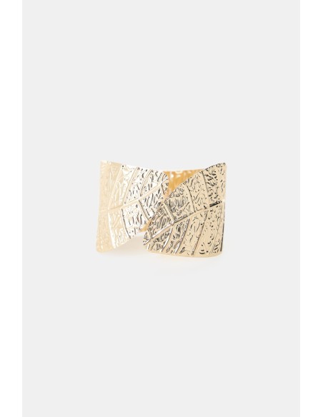 Gegraveerde stijve armband met bladmotief Dixie
