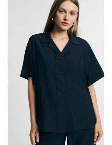 Korte boxy blouse met knoopsluiting Please