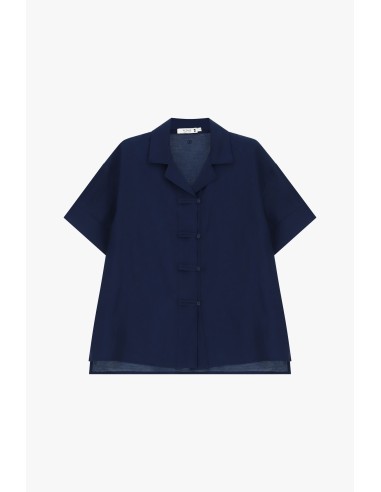 Korte boxy blouse met knoopsluiting Please