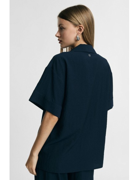 Korte boxy blouse met knoopsluiting Please