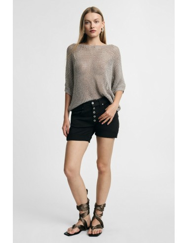 Regular-fit shorts met omslag en knopen Please