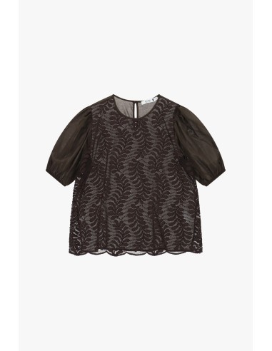 Kanten blouse met wijde transparante mouwen, alstublieft