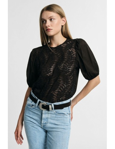 Kanten blouse met wijde transparante mouwen, alstublieft