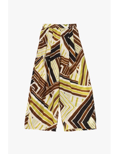 Wijde Palazzo-broek met geometrisch patroon Please