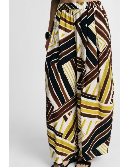 Wijde Palazzo-broek met geometrisch patroon Please