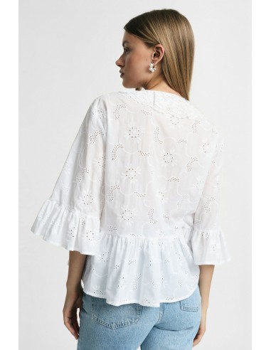 Ruime blouse met volantmouwen en een knoop aan de voorkant Please