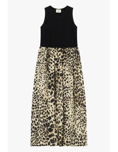 Lange mouwloze jurk met dierenprint Dixie